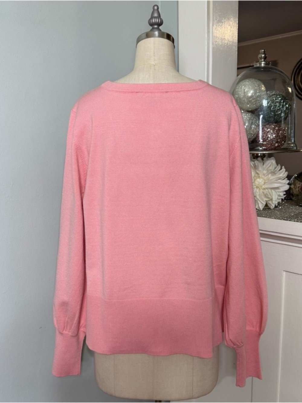Boston Proper Lightweight Button Up Cardigan Sweater Pink Icing XL - Picture 4 of 10
